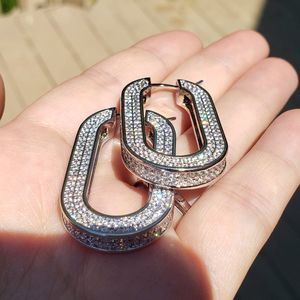 Céline Edwige Crystal Hoop Earrings - Silver
